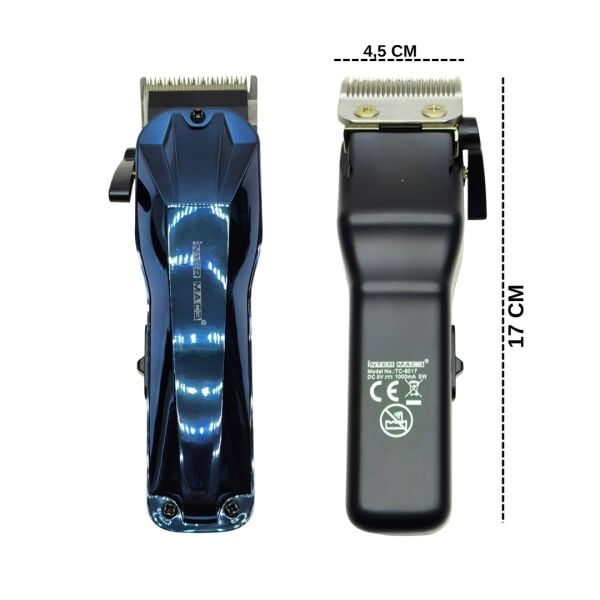 Inter Mac3 TC-8017 Profesyonel Şarjlı Saç Kesme Makinesi - 2000mAh Güçlü Batarya - 6 Taraklı Full Set
