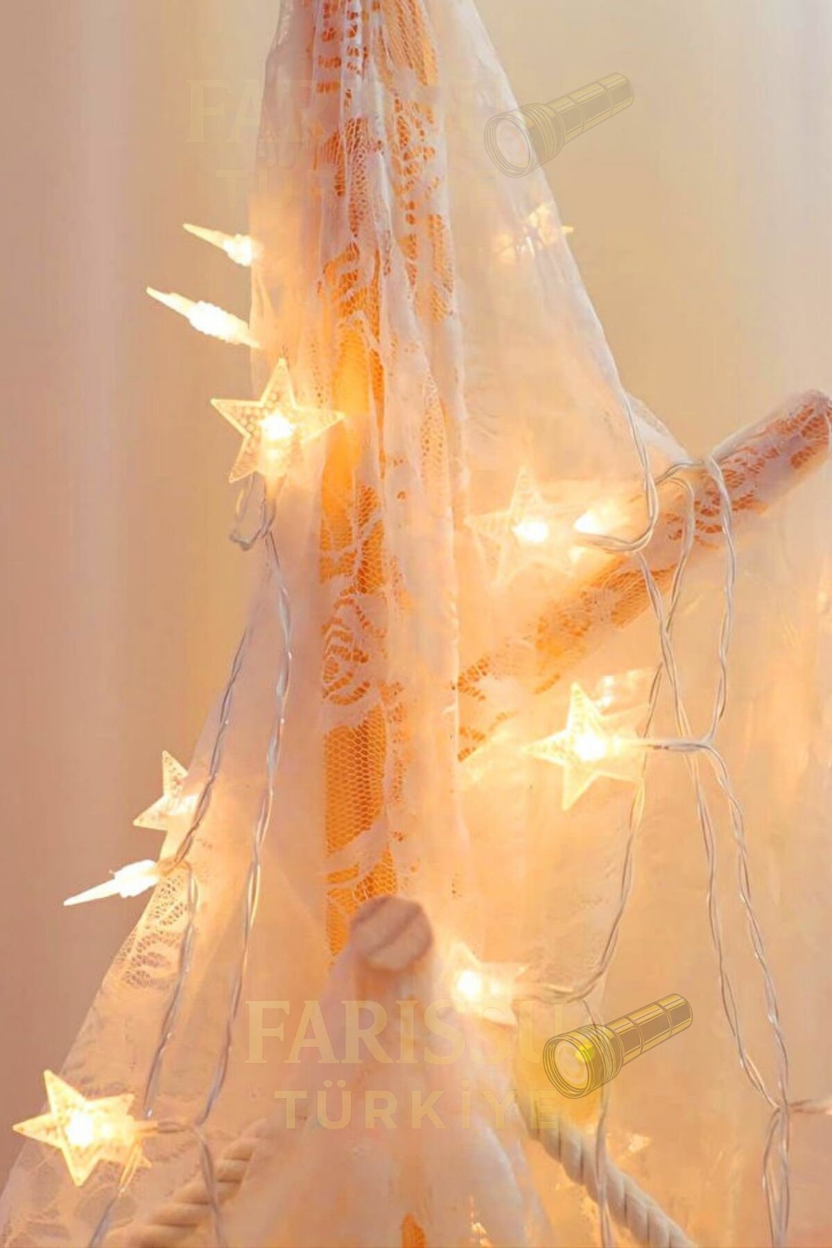 5 Metre Fişli Yıldız Peri LED Işık - Gün Işığı Dekoratif Aydınlatma - Tak Çalıştır Süs Lambası