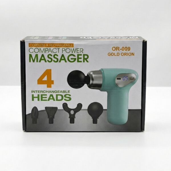 Mini Şarjlı Masaj Tabancası - 4 Başlıklı Titreşimli Kas Gevşetici Sporcu Masaj Aleti