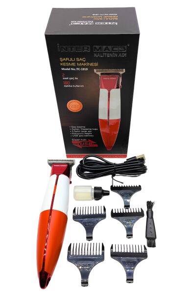 Inter Mac3 TC-1919 Profesyonel Şarjlı Saç Kesme ve Ense Çizim Makinesi - 180 Dakika Kullanım