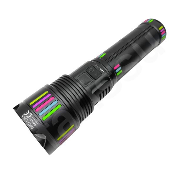 60W 6000 Lümen Şarjlı El Feneri - 2 KM Menzilli, 19200 mAh Dev Pil Kapasitesi, Zoom Özellikli Lazer Odaklı