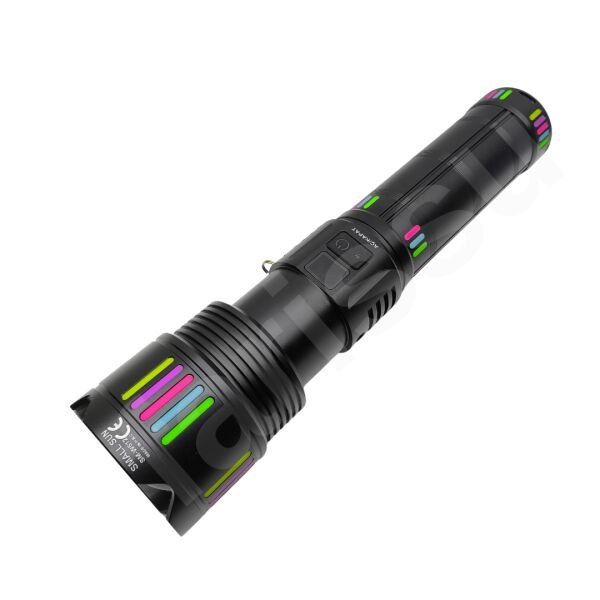 60W 6000 Lümen Şarjlı El Feneri - 2 KM Menzilli, 19200 mAh Dev Pil Kapasitesi, Zoom Özellikli Lazer Odaklı