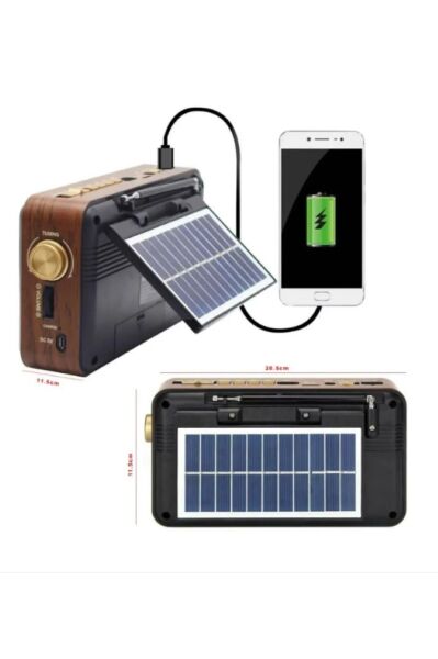 SOLAR ŞARJLI BT/USB/SD/AUX  CM-320BT YENİ NESİL SOLAR PENELLİ RADYO