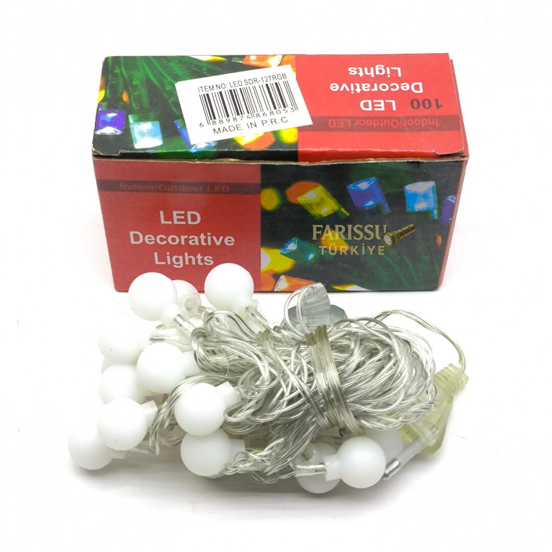 3 Metre 24 LED RGB Renkli Top Işık Zinciri – Dekoratif Yılbaşı ve Oda Süsleme