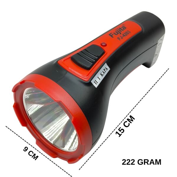 Fujita FJ-4263 5W Şarjlı LED El Feneri - 2 Kademeli Güçlü Aydınlatma