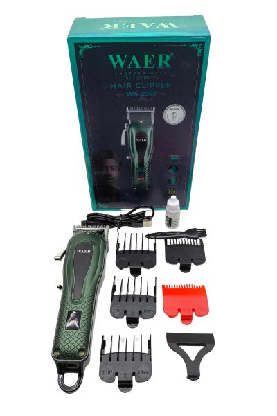 Waer Profesyonel Şarjlı Saç Kesme Makinesi - LED Ekranlı, 240 Dakika Kullanım Süresi - Tıraş Makinesi Seti