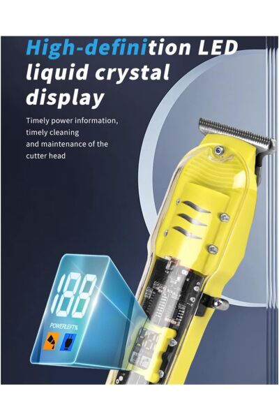 Gold Tech T09 Profesyonel Şarjlı Saç Sakal Kesme Makinesi - Type-C Girişli Led Ekranlı Ense Tıraş Makinesi