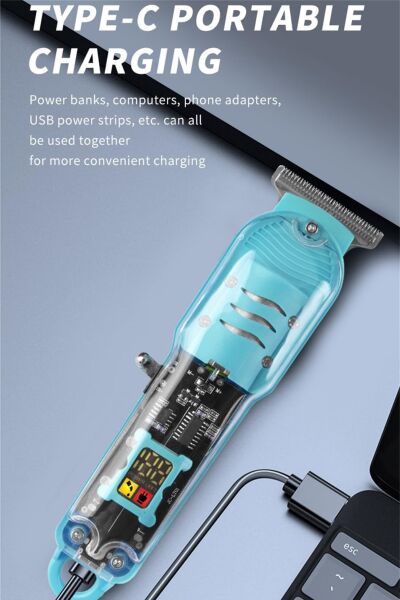 Gold Tech T09 Profesyonel Şarjlı Saç Sakal Kesme Makinesi - Type-C Girişli Led Ekranlı Ense Tıraş Makinesi