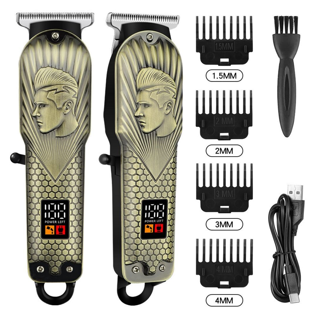 Dearling RF-1874 Profesyonel Dijital Ekranlı Şarjlı Saç Sakal Kesme ve Ense Tıraş Makinesi - T-Bıçak Tasarım