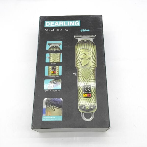 Dearling RF-1874 Profesyonel Dijital Ekranlı Şarjlı Saç Sakal Kesme ve Ense Tıraş Makinesi - T-Bıçak Tasarım