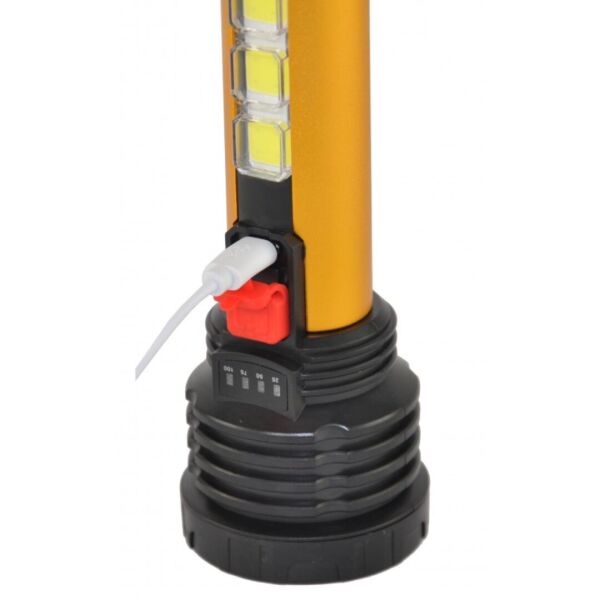 4 farklı moda sahip micro usb ile şarj edilebilir 5w+3 cob çok amaçlı el feneri