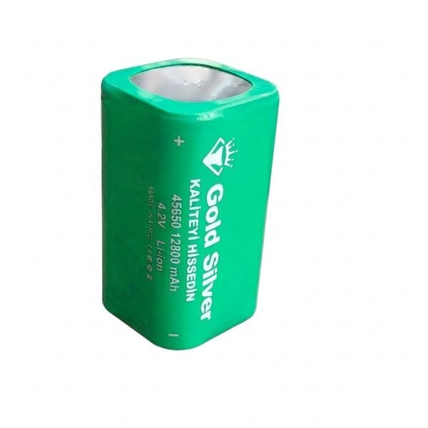 Gold Silver 45650 Li-ion Pil 12800 mAh 4.2V Şarj Edilebilir Yüksek Kapasiteli Pil
