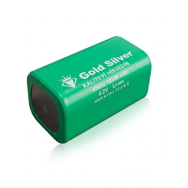 Gold Silver 45650 Li-ion Pil 12800 mAh 4.2V Şarj Edilebilir Yüksek Kapasiteli Pil
