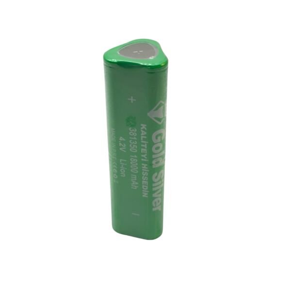 Gold Silver 381350 4.2V 18000 mAh Li-ion Şarj Edilebilir Üçgen El Feneri Pili (13 cm - 280g)