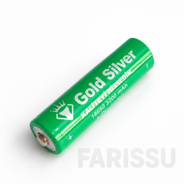 Gold Silver 18650 El Feneri ve Kafa Lambası İçin Şarj Edilebilir Li-ion Pil - 3200 mAh 4.2V (5 Adet)