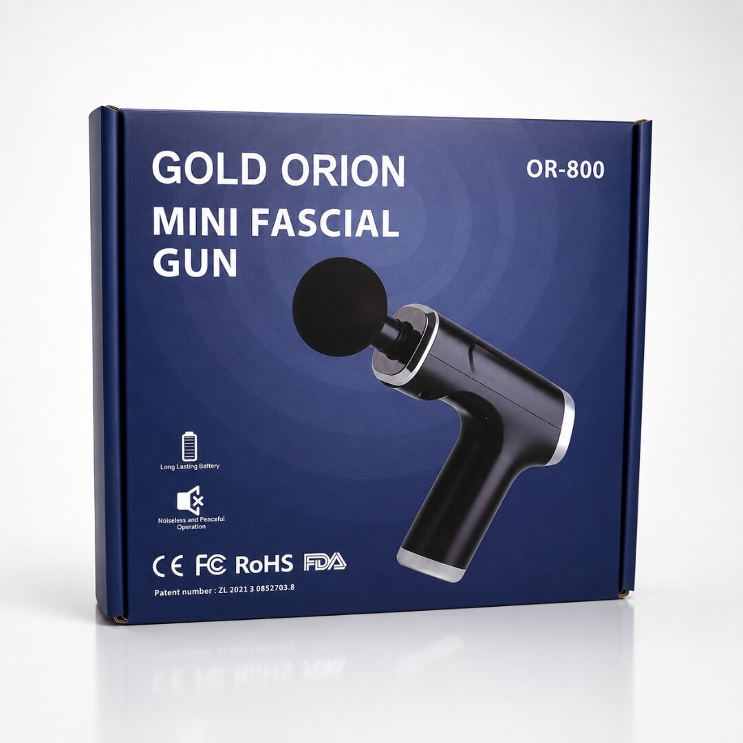 Gold Orion OR-800 Mini Masaj Tabancası - 6 Vitesli Şarjlı Kas Rahatlatıcı Fascial Gun + 4 Başlık