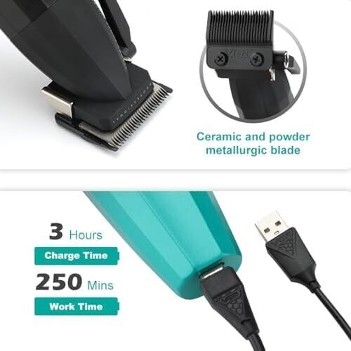 VGR saç kesme profesyonel saç düzeltici elektrikli kesme akülü saç kesme makinesi 9000RPM giyotin Clipper erkekler için V-003 mavisiyah