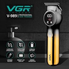 VGR V-989 Profesyonel Islak ve Kuru  ve Pil Göstergesi, Turbo Fonksiyonu, Erkek Yüz ve Vücut tıraş makinesi