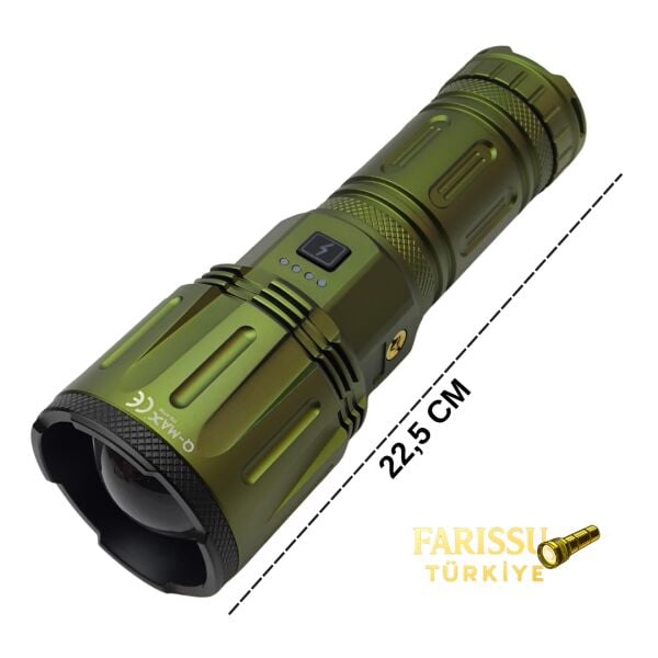 PS-4700 Profesyonel Şarj Edilebilir Uzun Menzilli El Feneri - 21000 Lümen 210V 32000 mAh Dev Pil