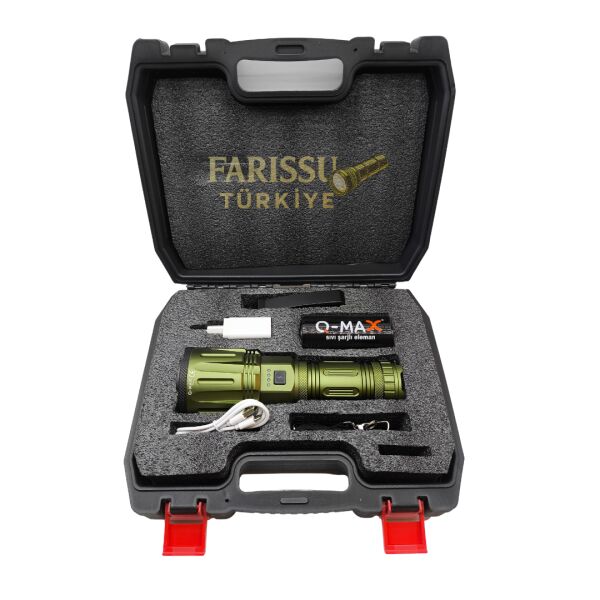 PS-4700 Profesyonel Şarj Edilebilir Uzun Menzilli El Feneri - 21000 Lümen 210V 32000 mAh Dev Pil