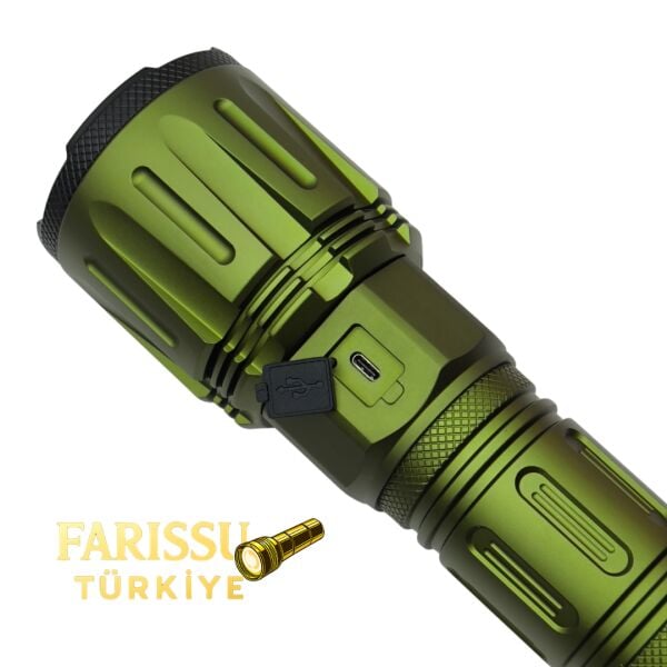 PS-4700 Profesyonel Şarj Edilebilir Uzun Menzilli El Feneri - 21000 Lümen 210V 32000 mAh Dev Pil