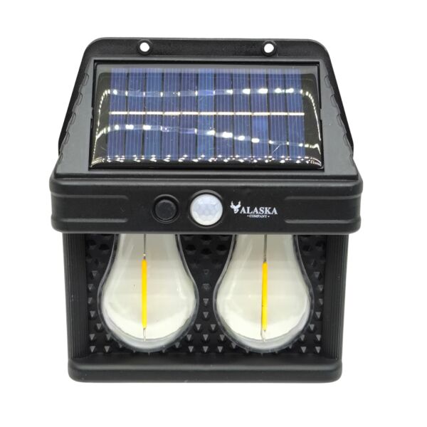 HW 779-2 Solar Hareket Sensörlü Dış Mekan Bahçe Lambası - 2 LED Retro Filamanlı Duvar Apliği