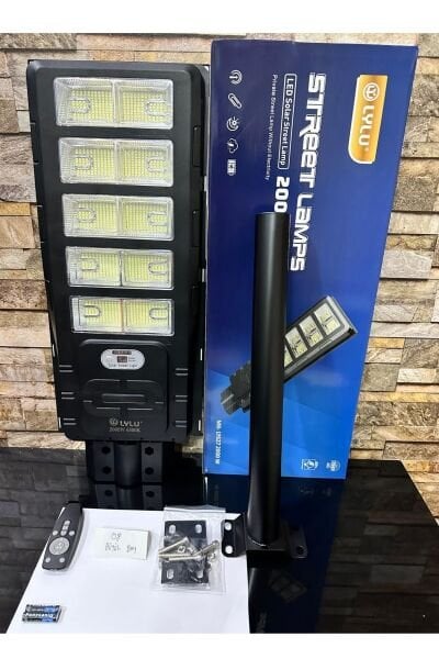 2000W Solar Led Sokak Lambası 67 cm - 3.5 KG Ağır Hizmet Tipi , Park ve Otopark Aydınlatma Armatürü