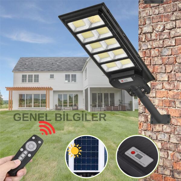 2000W Solar Led Sokak Lambası 67 cm - 3.5 KG Ağır Hizmet Tipi , Park ve Otopark Aydınlatma Armatürü
