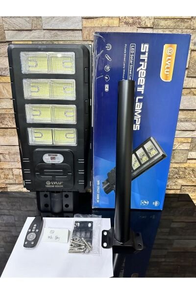 1600W Solar Led Sokak Lambası - 57 cm Bahçe ve Park Aydınlatma Armatürü (Her Şey Dahil Paket)