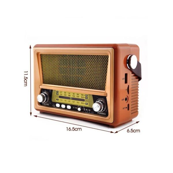 Vintage taşınabilir gerçek ahşap eskitme görünümlü nostajik radyo   Sw/Am/Fm radyo Retro