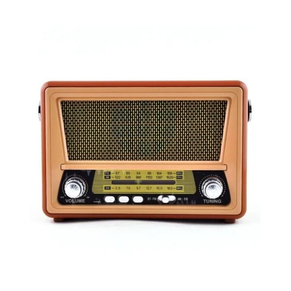Vintage taşınabilir gerçek ahşap eskitme görünümlü nostajik radyo   Sw/Am/Fm radyo Retro