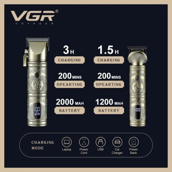 Vgr V-670 Metal saç kesim makinesi  profesyonel saç sakal berber seti