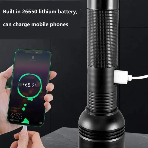 100 watt metal tasarım 1000 lümen 1000 metre zomlu el feneri or-2208