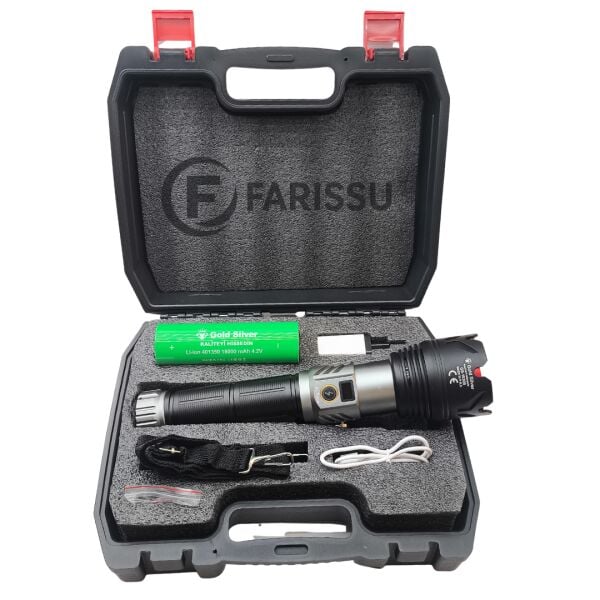 Gold Silver GS-15300 110W 11000 Lümen Profesyonel Şarjlı Zoomlu El Feneri (18000 mAh)