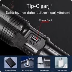 OR-702-TG Ledli zomlu  Uzun Menzil Kamp El Feneri polis feneri dağcı ve güvenlik ekipmanları