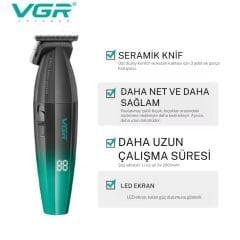 VGR V-906 DLC T-Blade tıraş makinesi Makinesi - 9000 RPM