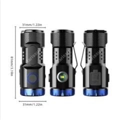 8x LED Yüksek Parlaklıkta Mini El Feneri – USB Şarjlı, Mıknatıslı ve Taşınabilir Çalışma Işığı