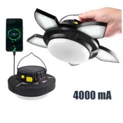 Solar Panelli Telefon Şarj Özellikli Çok Fonksiyonlu Kamp Lambası Aydınlatma