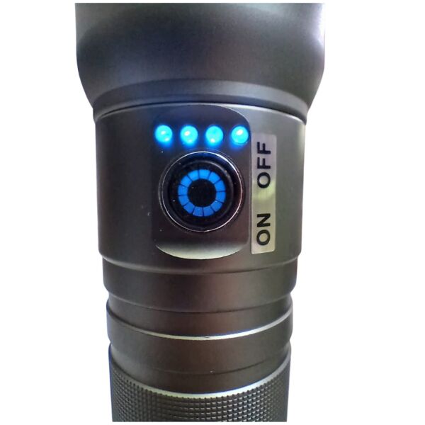 GK-9607 Profesyonel El Feneri | 100W 10.000 Lümen | 7200 Mah, 2200 M Menzil, Zoomlu