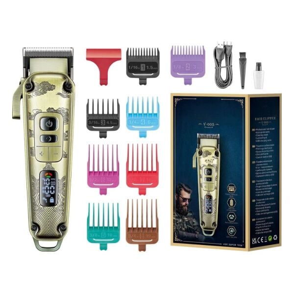 VGR V-005 Profesyonel Saç Kesme ve Tıraş Makinesi - Renkli Taraklı Tam Set!