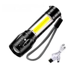 Mini Şarj Edilebilir LED El Feneri – 3 Modlu, Ayarlanabilir Zoom ve Suya Dayanıklı Hafif Tasarım!