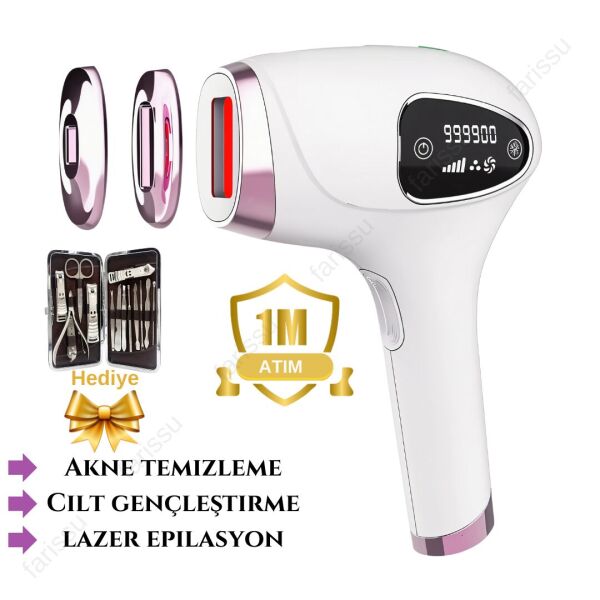 Trend Farma hediyeli Soğuk Buz İpl Lazer Epilasyon Cihazı - 999.999 Atım,  Ağrısız buz lazer