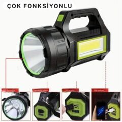 GK-T95  30W Uzun Menzilli Solar Panelli Powerbank Usb Çıkış S.o.s Lu Ultra Güçlü Ledli Şarjlı Feneri