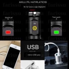 ONELİGHT zomlu flaşörlü full metal tasarım el feneri