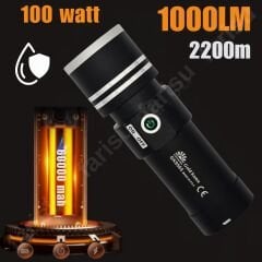 Gold Kama ultra güçlü 100 watt full metal tasarım el feneri