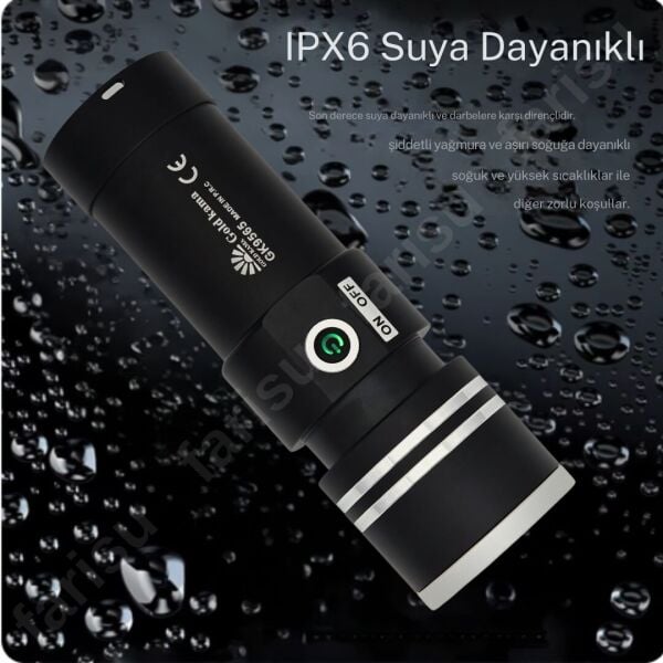 Gold Kama ultra güçlü 100 watt full metal tasarım el feneri