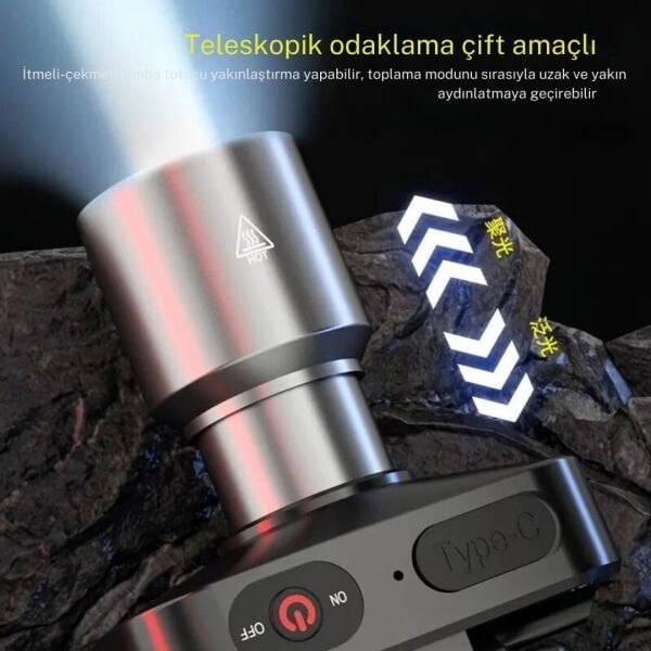 Gold Kama GK801 LED Kafa Feneri - 50W CREE LED, Şarjlı ve Su Geçirmez