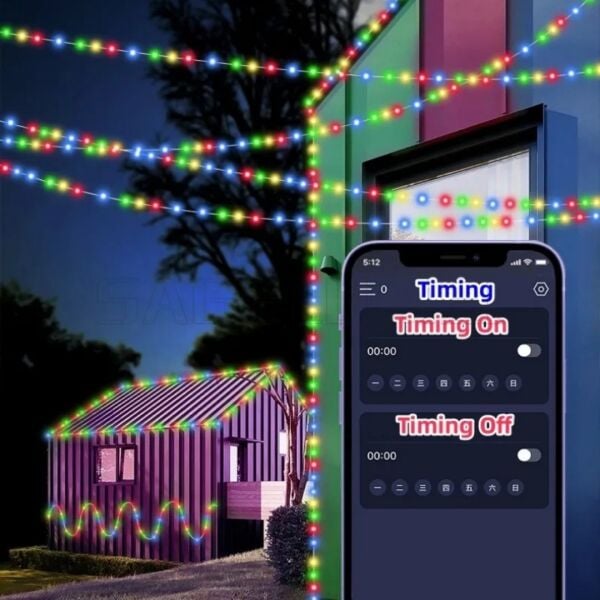RGBIC Peri Led Şerit Işık 5M 50 LED USB'li (Surplife App / Bluetooth / Sese Duyarlı / Zamanlayıcılı)