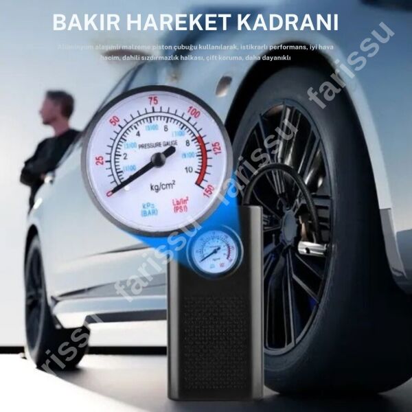 Taşınabilir şarjlı Hava Kompresörü – Çok Fonksiyonlu Lastik Şişirme Pompası