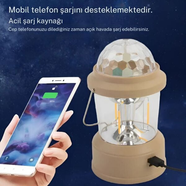 Çok Fonksiyonlu Renkli Şarj Edilebilir Kamp Lambası – Pratik ve Şık Aydınlatma Çözümü